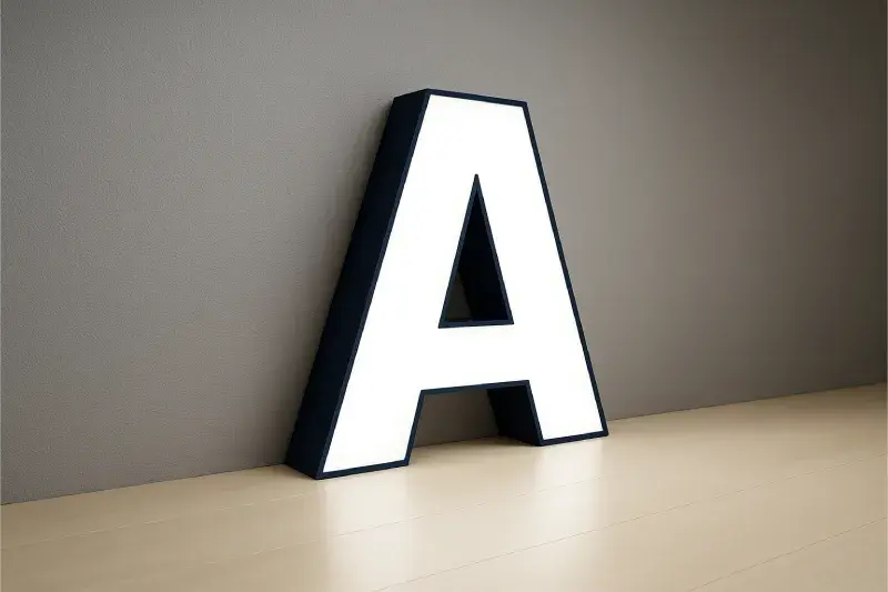 3d front lit letter modeling for for signboard company in Abu Dhabi