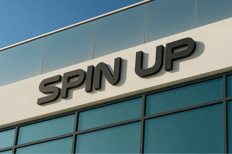 ‍Individual letters are mounted directly to the building surface.