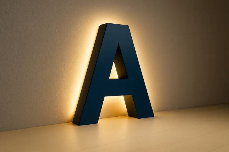 halo light effect letter modeling for for signboard company in Abu Dhabi