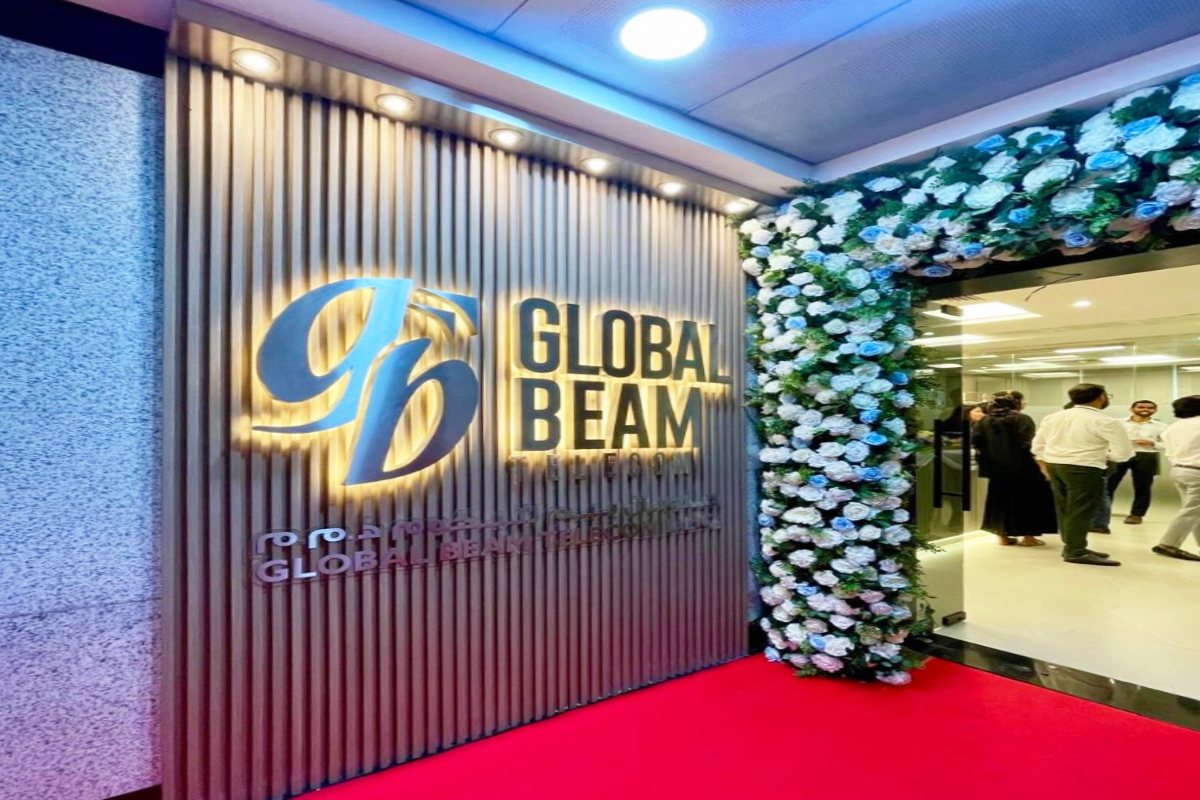 backlit 3D Stainless Steel Signage for Global Beam in Electra Abu Dhabi