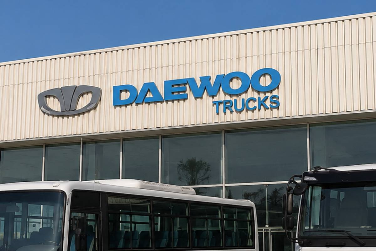 building facade signage installed for Daewoo truck abu dhabi