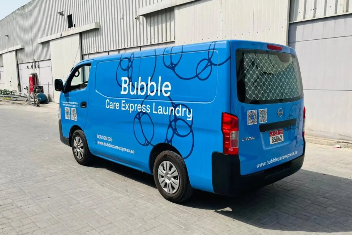 Delivery Van Full Branding for Bubble Care Express Fleet, Abu Dhabi
