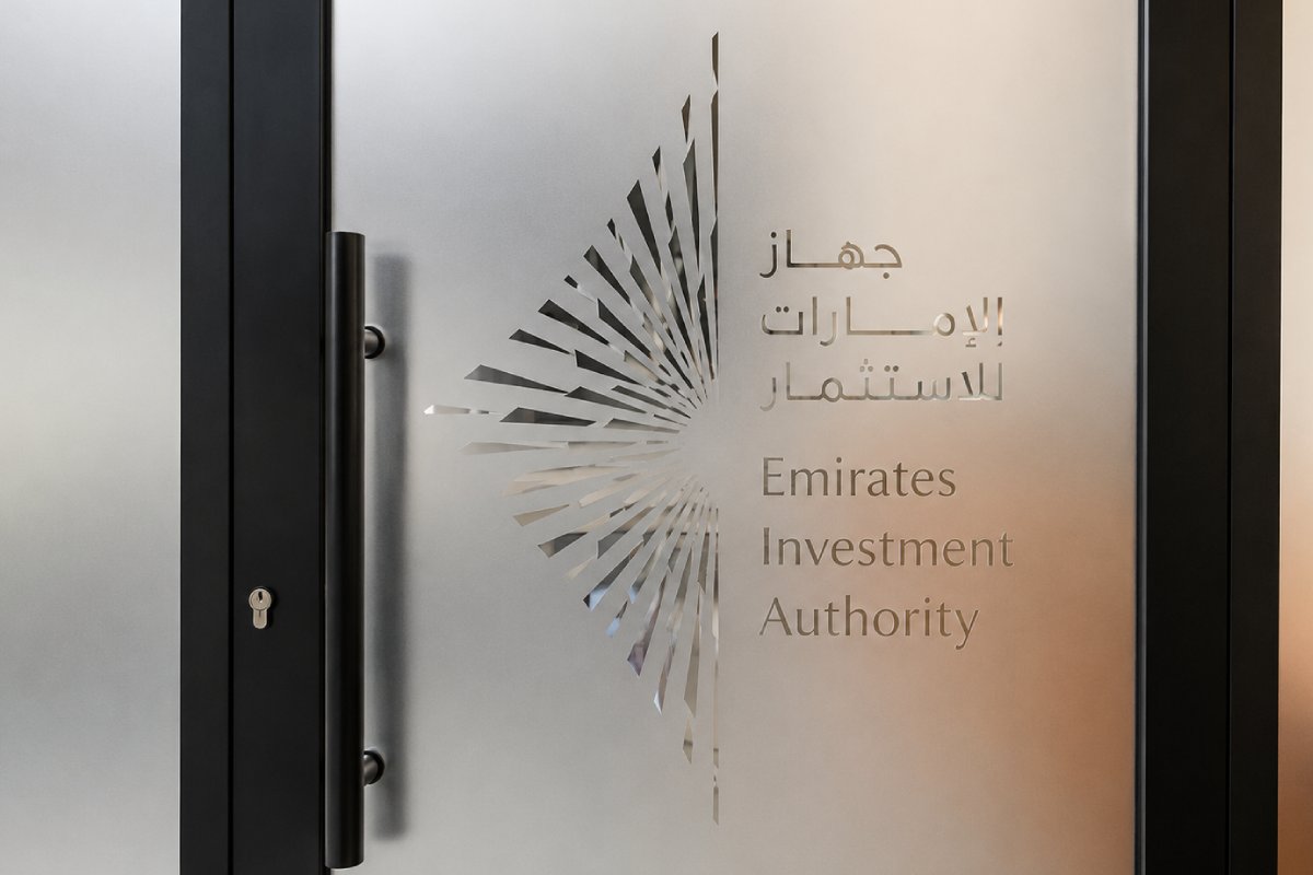 frosted logo reverse cut sticker for EIA logo in Abu Dhabi