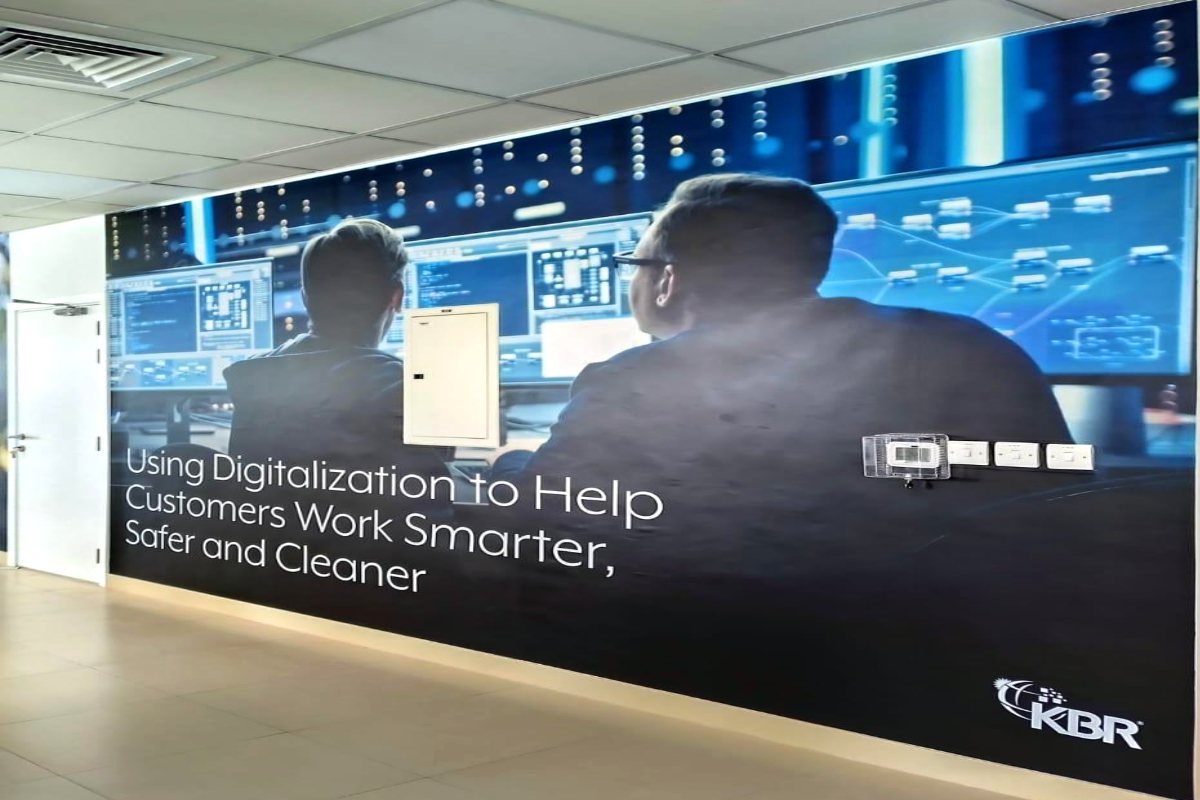 office wall branding for KBR at Al Dhafir Abu Dhabi