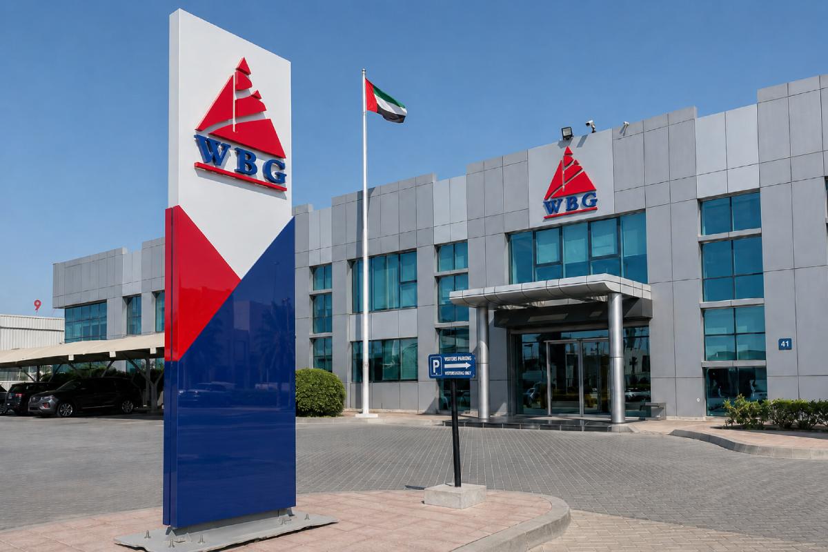 Pylon signage installed for WBG in Musaffah 39 abu dhabi