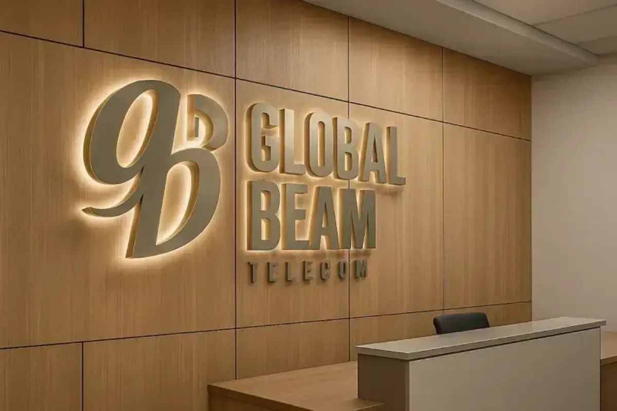 Backlit Stainless Steel Sign for office feature wall