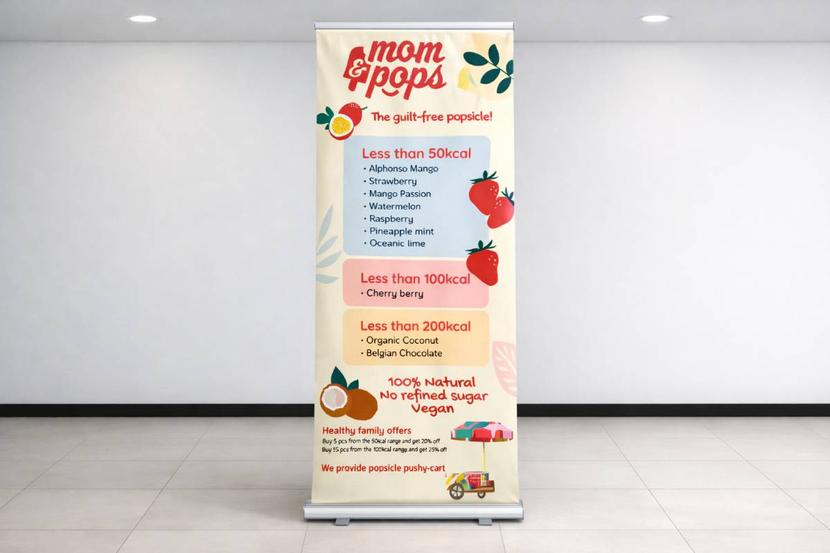 large size Roll Up Banner Stand with heavy duty base