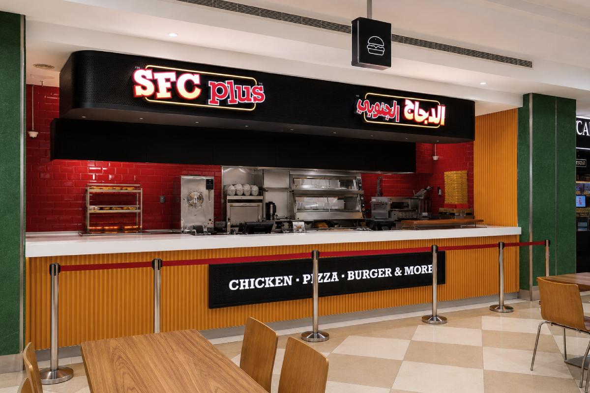 storefront signage for inside mall food court area