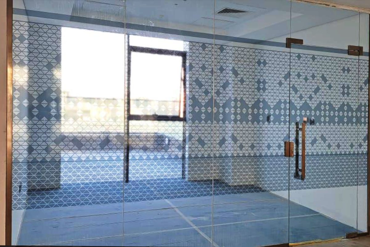 transparent Printed clear Media Installation for Abu Dhabi ADM Centre in Khalifa City