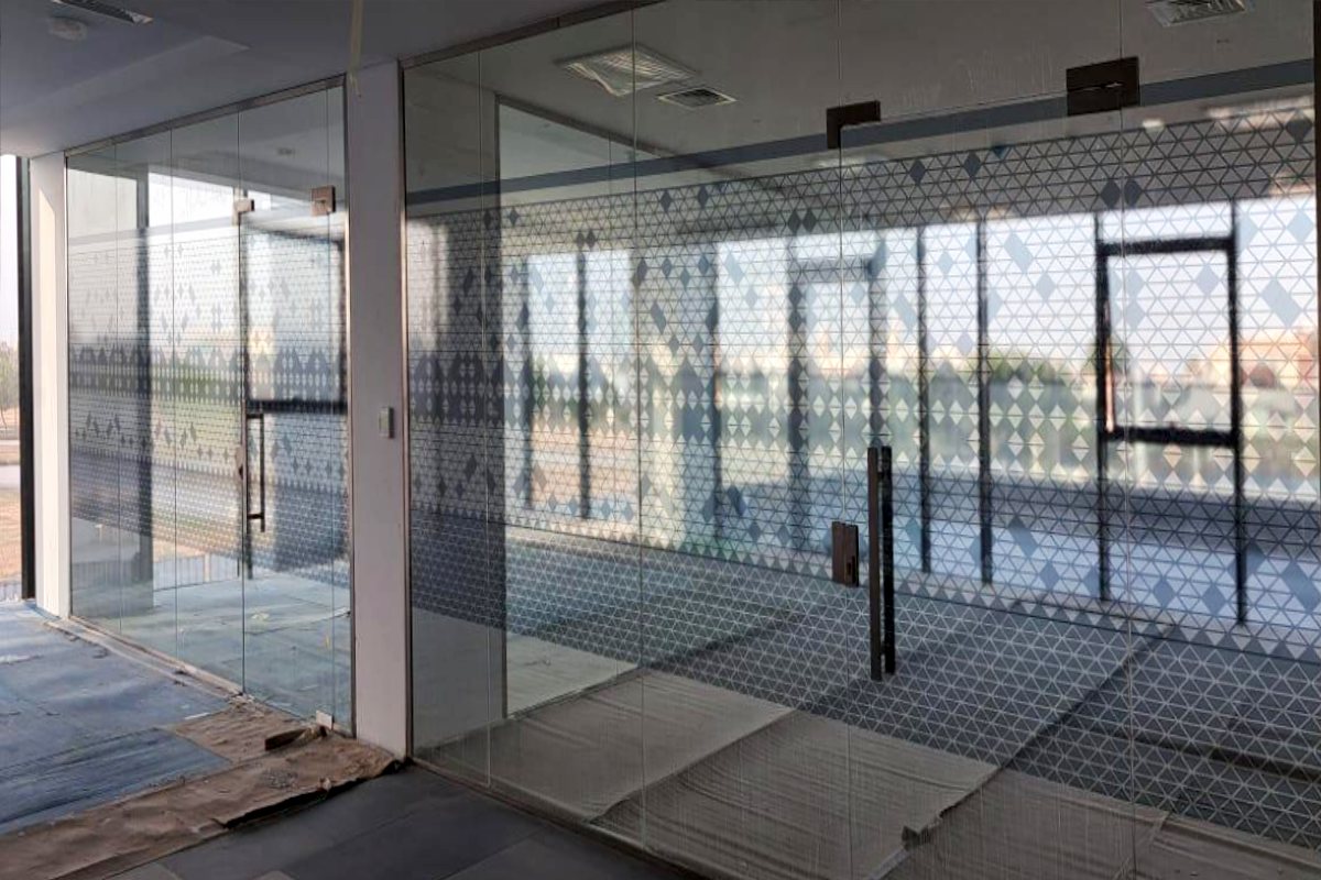 Transparent printed Media for ADM Center in khalifa city Abu Dhabi