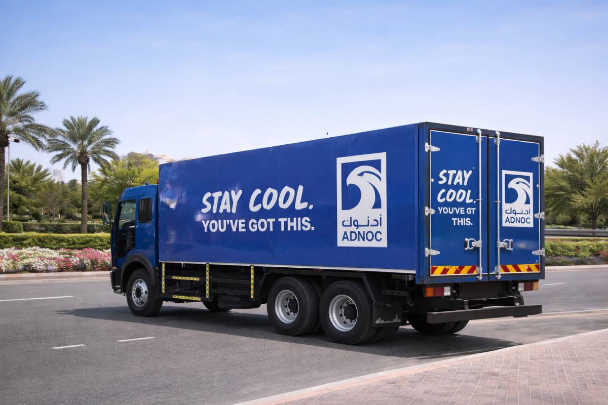 ADNOC box truck full branding in Abu Dhabi