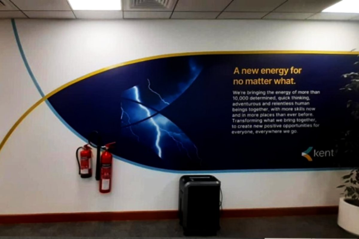 wall branded murals for office in Abu Dhabi