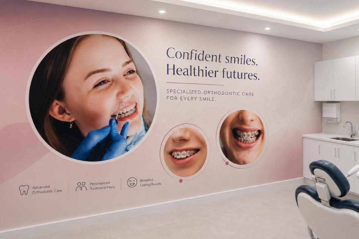 wall branding for dentist clinic