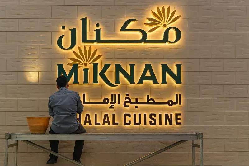 Outdoor Restaurant Sign - Miknan, Deerfields Mall