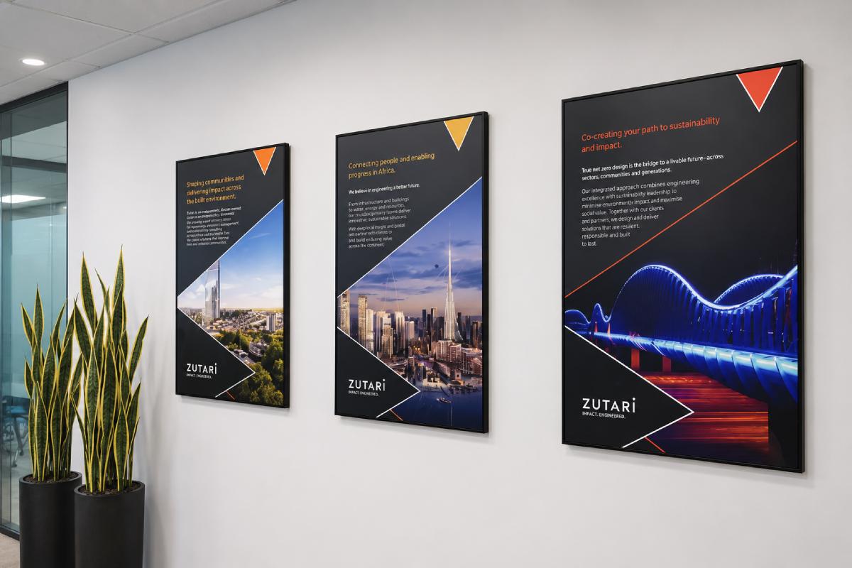 wall mounted rigid sign for company statements