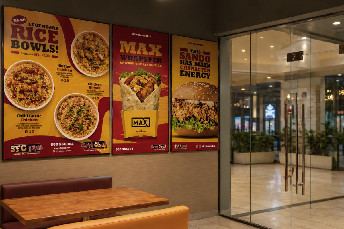 Wall rigid signs for restaurant posters